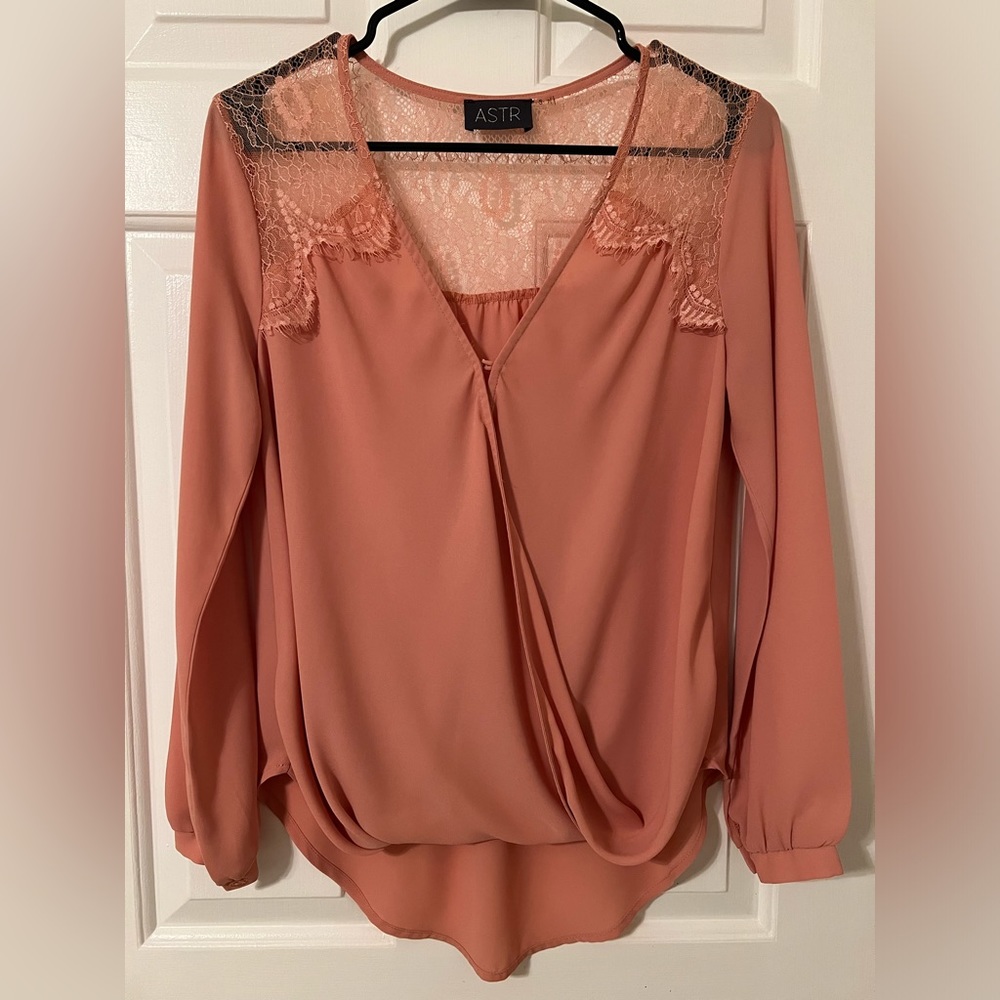Women’s Wrap Long Sleeve Blouse. Size S